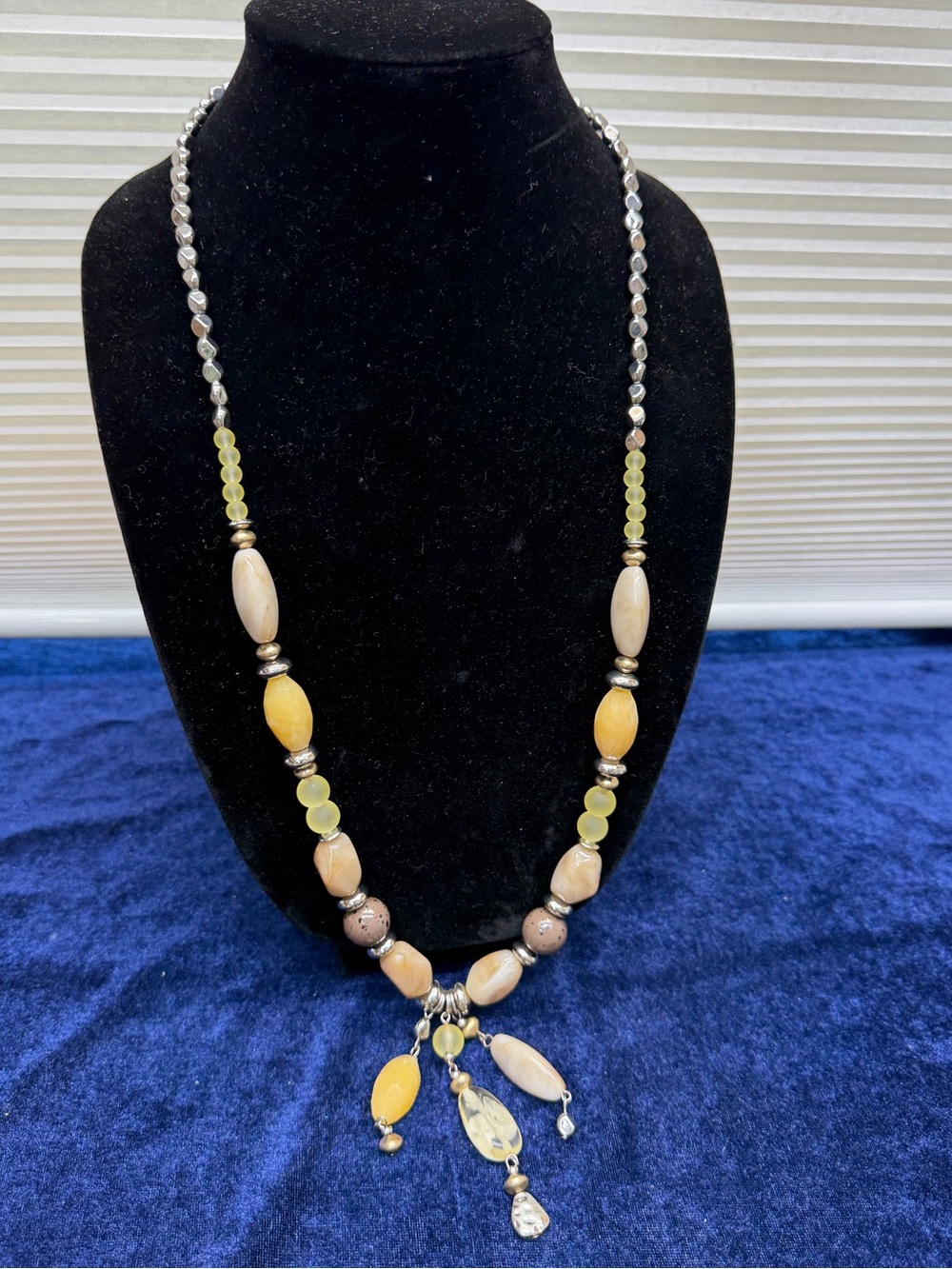 Chico's Resin, Glass, And Stone Beads Bohemian Tassel Necklace
